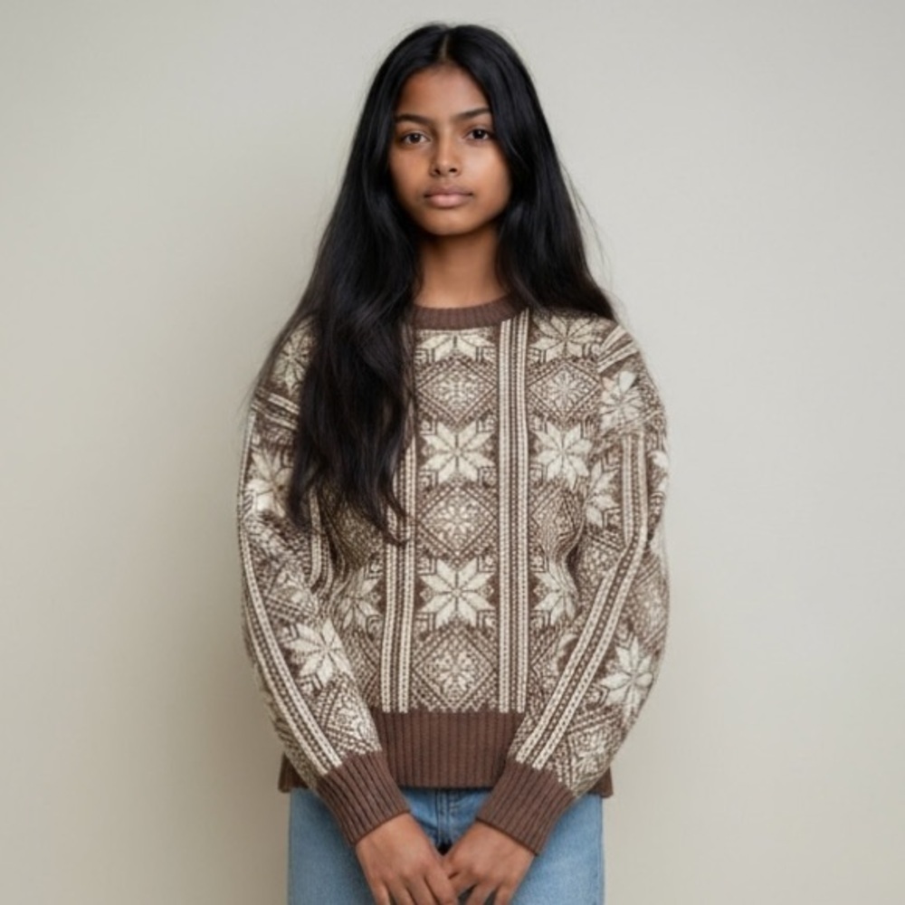 Vintage “Steep Slopes” Snowflake Sweater